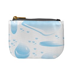 Water Drops Bubbel Rain Blue Circle Mini Coin Purses by Mariart