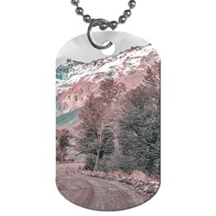 Gravel Empty Road Parque Nacional Los Glaciares Patagonia Argentina Dog Tag (one Side) by dflcprints