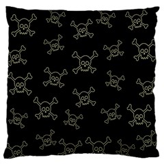 Skull Pattern Large Flano Cushion Case (two Sides) by ValentinaDesign
