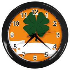 St Patricks Day Ireland Clover Wall Clocks (black) by Nexatart