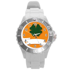 St Patricks Day Ireland Clover Round Plastic Sport Watch (l) by Nexatart