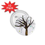 Tree Fantasy Magic Hearts Flowers 1.75  Buttons (10 pack)