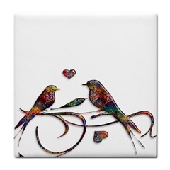 Birds Abstract Exotic Colorful Tile Coasters