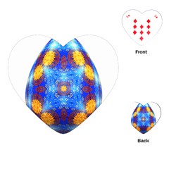 Easter Eggs Egg Blue Yellow Playing Cards (heart)  by Nexatart