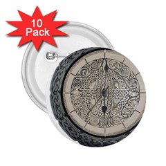 Clock Celtic Knot Time Celtic Knot 2 25  Buttons (10 Pack)  by Nexatart