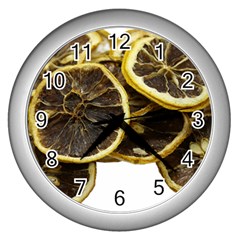 Lemon Dried Fruit Orange Isolated Wall Clocks (silver)  by Nexatart