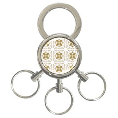 Pattern Gold Floral Texture Design 3-ring Key Chains