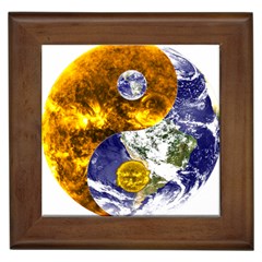 Design Yin Yang Balance Sun Earth Framed Tiles