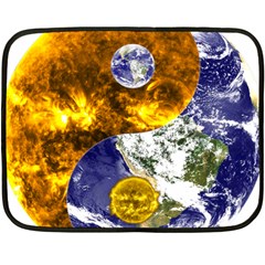 Design Yin Yang Balance Sun Earth Fleece Blanket (mini) by Nexatart