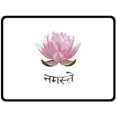 Namaste - Lotus Fleece Blanket (large)  by Valentinaart