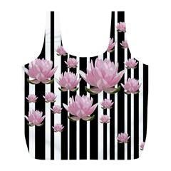 Namaste - Lotus Full Print Recycle Bags (l)  by Valentinaart