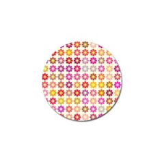 Multicolored Floral Pattern Golf Ball Marker (4 Pack) by linceazul