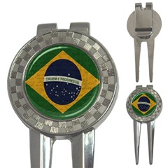 Vintage Flag - Brasil 3-in-1 Golf Divots by ValentinaDesign