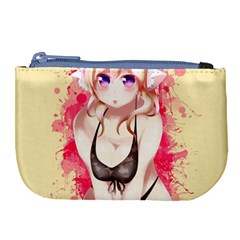 Blonde Hair Bikini Furry Girl Large Coin Purse by Catifornia