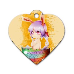 Easter Bunny Furry Dog Tag Heart (one Side) by Catifornia