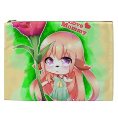 Happy Mother s Day Furry Girl Cosmetic Bag (xxl)  by Catifornia
