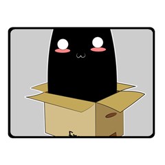 Black Cat In A Box Fleece Blanket (small) by Catifornia