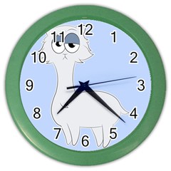 Grumpy Persian Cat Llama Color Wall Clocks by Catifornia