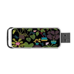 Wreaths Flower Floral Leaf Rose Sunflower Green Yellow Black Portable Usb Flash (one Side) by Mariart
