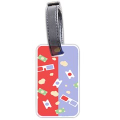 Glasses Red Blue Green Cloud Line Cart Luggage Tags (two Sides) by Mariart