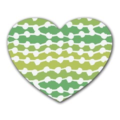 Polkadot Polka Circle Round Line Wave Chevron Waves Green White Heart Mousepads by Mariart