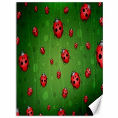 Ladybugs Red Leaf Green Polka Animals Insect Canvas 36  X 48  