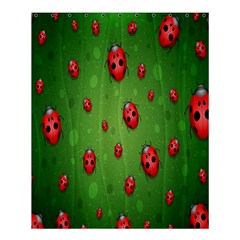 Ladybugs Red Leaf Green Polka Animals Insect Shower Curtain 60  X 72  (medium)  by Mariart