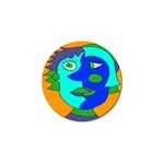 Visual Face Blue Orange Green Mask Golf Ball Marker