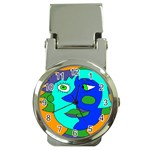 Visual Face Blue Orange Green Mask Money Clip Watches