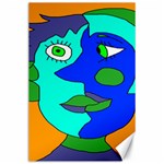 Visual Face Blue Orange Green Mask Canvas 24  x 36 