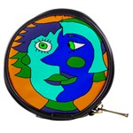 Visual Face Blue Orange Green Mask Mini Makeup Bags
