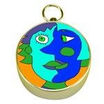 Visual Face Blue Orange Green Mask Gold Compasses