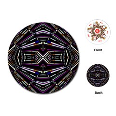 Dark Ethnic Sharp Bold Pattern Playing Cards (round)  by dflcprints