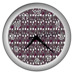 Circles Dots Background Texture Wall Clocks (silver)  by Mariart