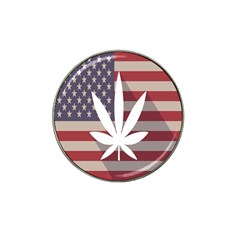 Flag American Star Blue Line White Red Marijuana Leaf Hat Clip Ball Marker (4 Pack) by Mariart