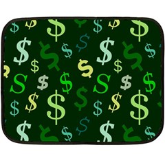 Money Us Dollar Green Double Sided Fleece Blanket (mini)  by Mariart