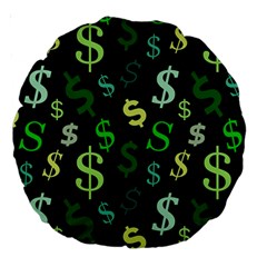Money Us Dollar Green Large 18  Premium Round Cushions by Mariart