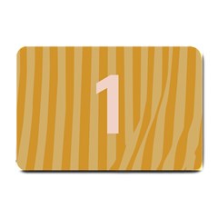 Number 1 Line Vertical Yellow Pink Orange Wave Chevron Small Doormat  by Mariart