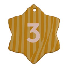 Number 3 Line Vertical Yellow Pink Orange Wave Chevron Snowflake Ornament (two Sides) by Mariart