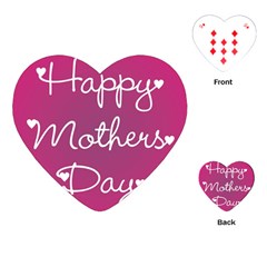 Valentine Happy Mothers Day Pink Heart Love Playing Cards (heart) 