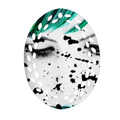 Beauty Woman Close Up Artistic Portrait Ornament (oval Filigree) by dflcprints