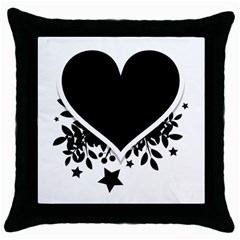 Silhouette Heart Black Design Throw Pillow Case (black) by Nexatart
