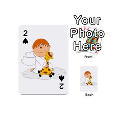 Pet Giraffe Angel Cute Boy Playing Cards 54 (mini)  by Nexatart