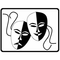 Theatermasken Masks Theater Happy Double Sided Fleece Blanket (large)  by Nexatart