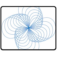 Blue Spirograph Pattern Drawing Design Double Sided Fleece Blanket (medium) 