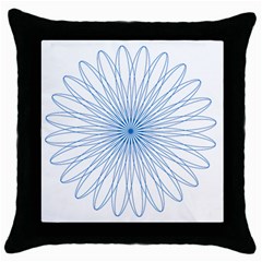 Spirograph Pattern Circle Design Throw Pillow Case (black)