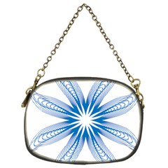 Blue Spirograph Pattern Circle Geometric Chain Purses (two Sides) 