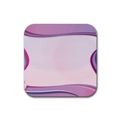 Background Image Greeting Card Heart Rubber Coaster (square) 