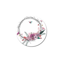 Flowers Twig Corolla Wreath Lease Golf Ball Marker