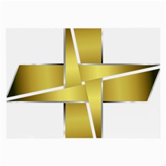 Logo Cross Golden Metal Glossy Large Glasses Cloth